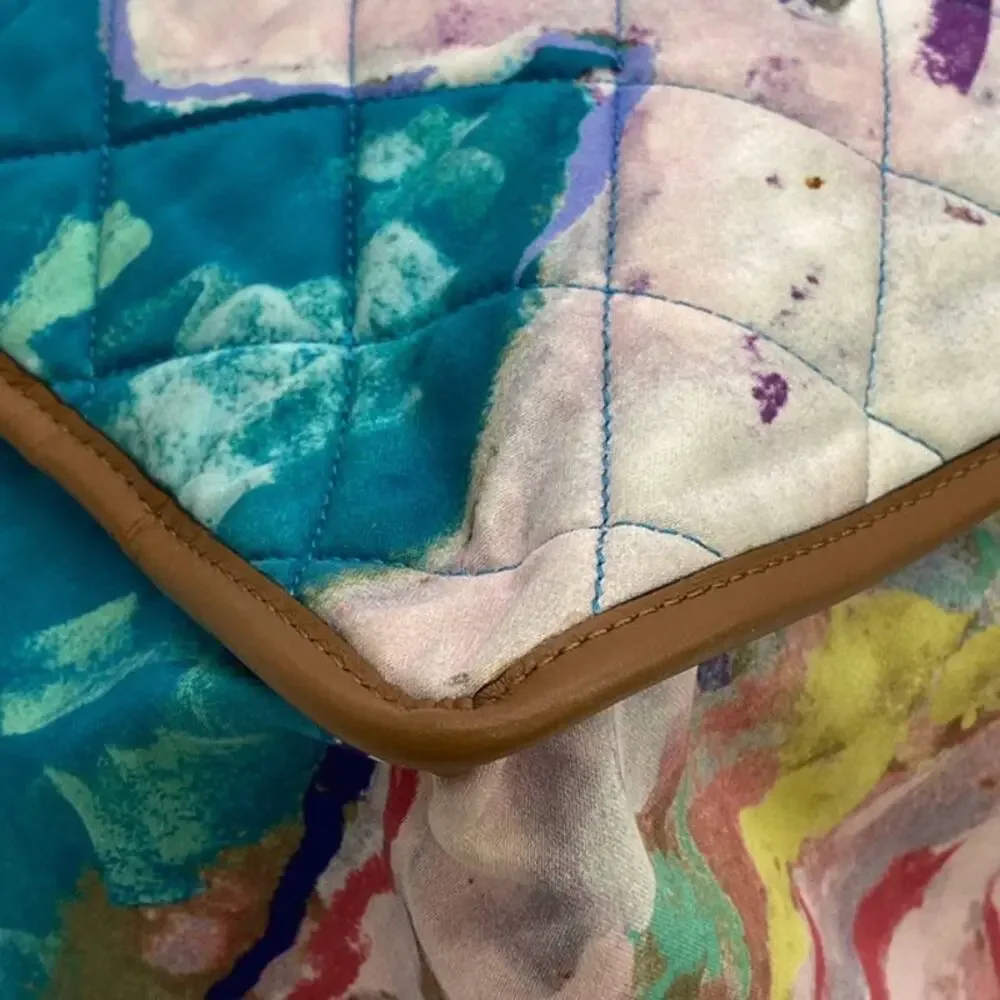 Chanel Watercolor Vintage Bag Graffiiti Tote Rare 2011 Shoulder Purse Rare CC - Picture 13 of 15